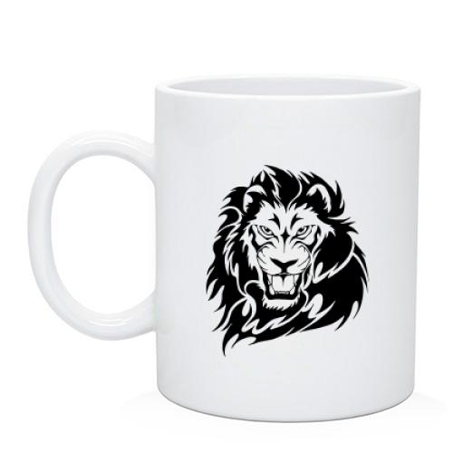 Чашка с контурным львом