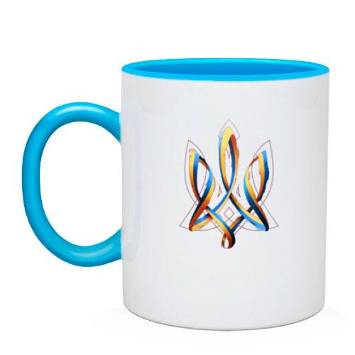 Чашка с ленточным гербом Украины