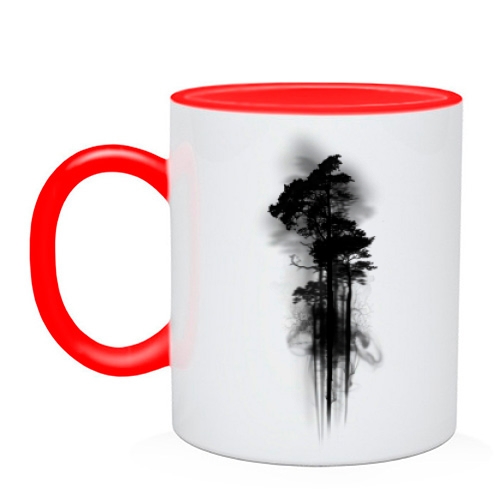 Чашка з похмурими деревами