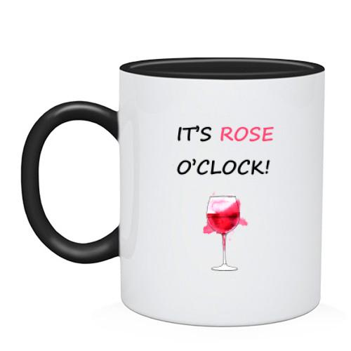 Чашка с надписью It's rose o'clock