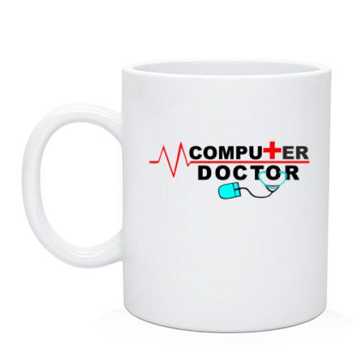 Чашка з написом Комп'ютерний доктор