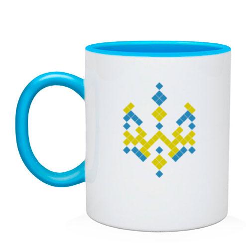 Чашка з піксельним гербом України (3)
