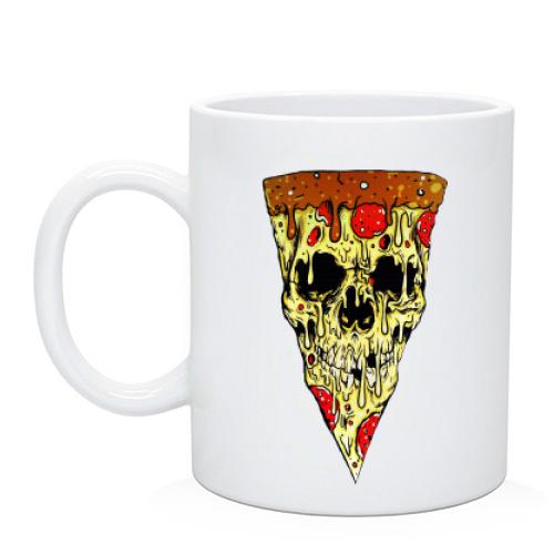 Чашка с пиццой в виде черепа