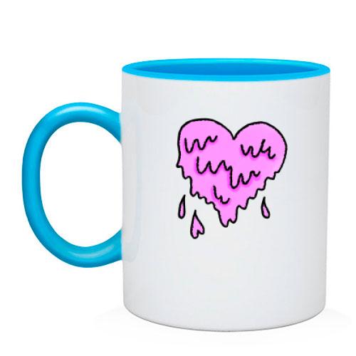 Чашка с розовым сердечком