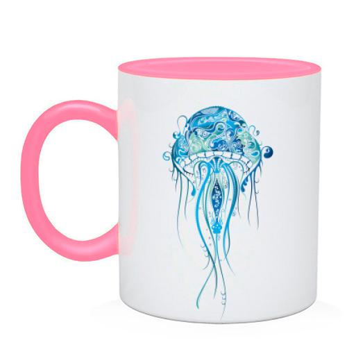 Чашка з синьою медузою