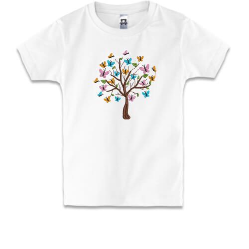 Дитяча футболка Дерево з метеликами