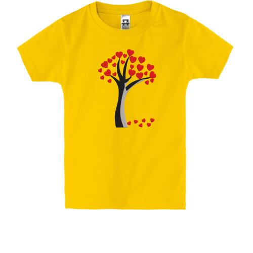 Детская футболка Дерево с сердечками -