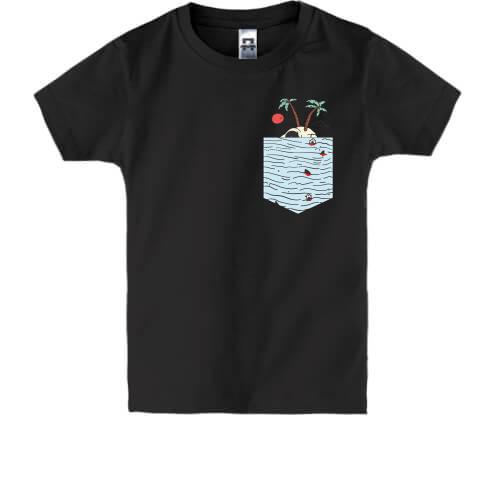 Детская футболка Карман Море Пальмы