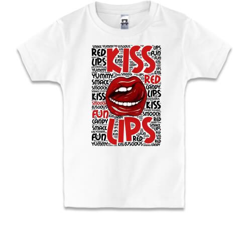 Детская футболка Kiss red lips