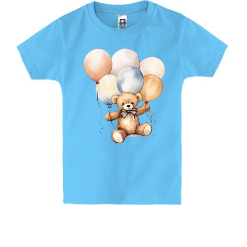 Детская футболка Мишка Тедди с надувными шарами