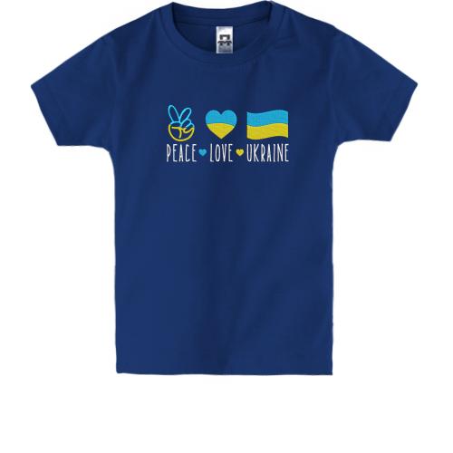 Дитяча футболка Peace and love Ukraine