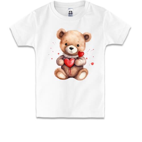 Дитяча футболка Плюшевий ведмедик з серцем
