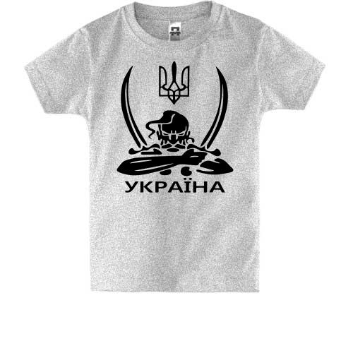 Детская футболка Украина (казак с саблями)