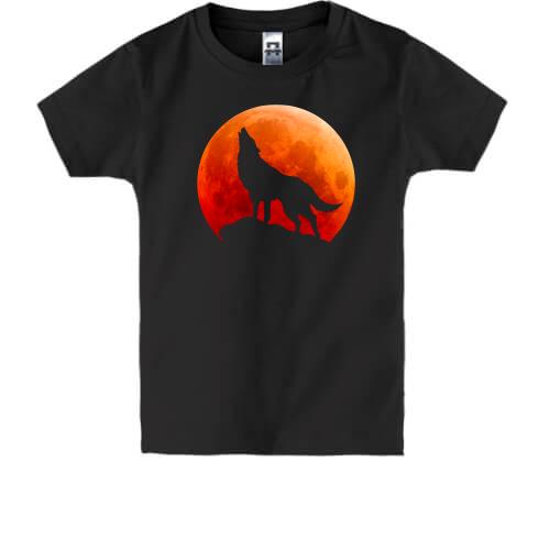 Детская футболка Волк на фоне Луны (2)