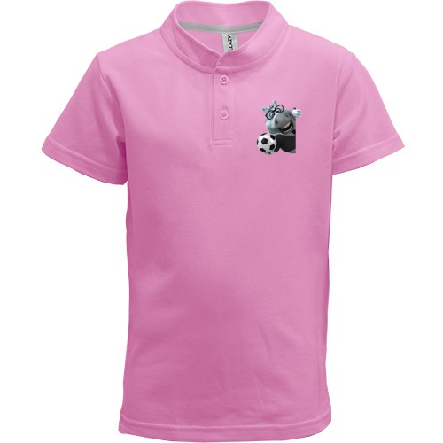 Детская футболка поло Веселая лошадь с футбольным мячом