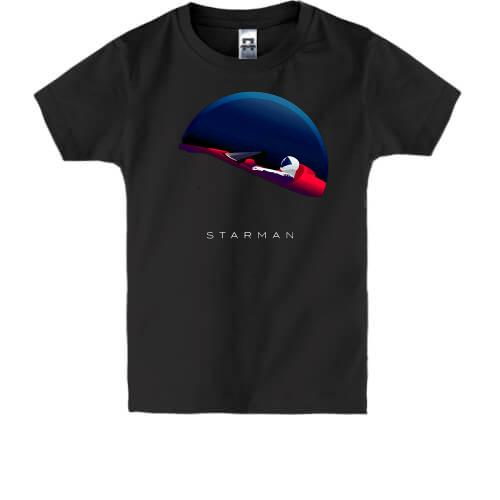 Дитяча футболка з Теслой в космосі Starman