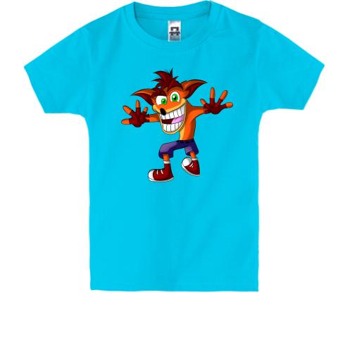Детская футболка с  иллюстрированным Crash Bandicoot
