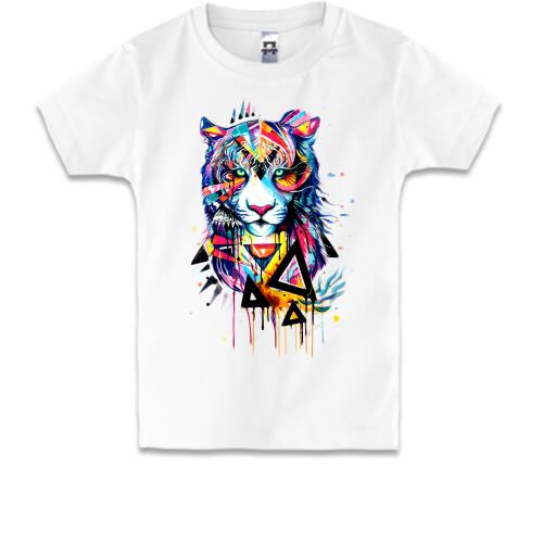 Детская футболка с абстрактным тигром