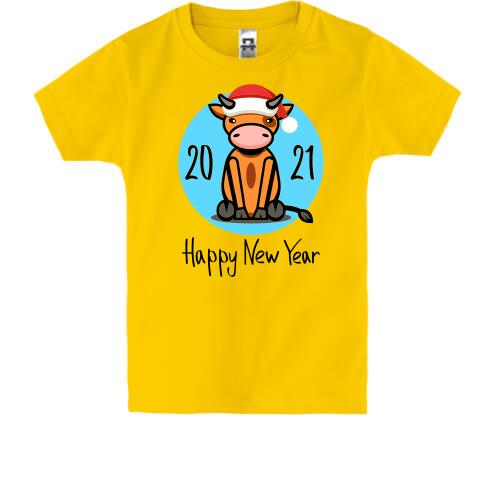 Дитяча футболка з бичком Happy New Year