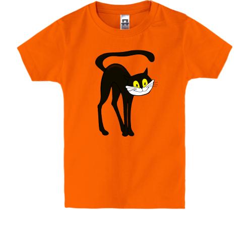 Детская футболка с черным котом из мультфильма 