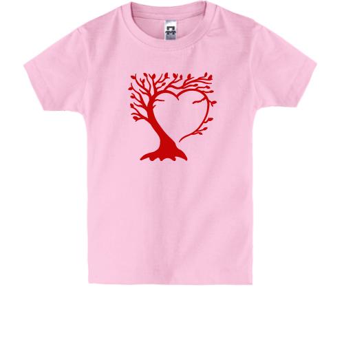 Дитяча футболка з деревом у вигляді серця