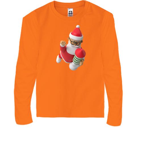 Детская футболка с длинным рукавом 3D Санта спешит на праздник