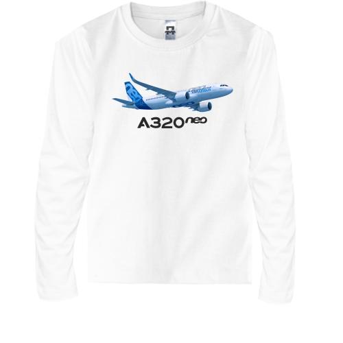 Детская футболка с длинным рукавом Airbus A320 neo
