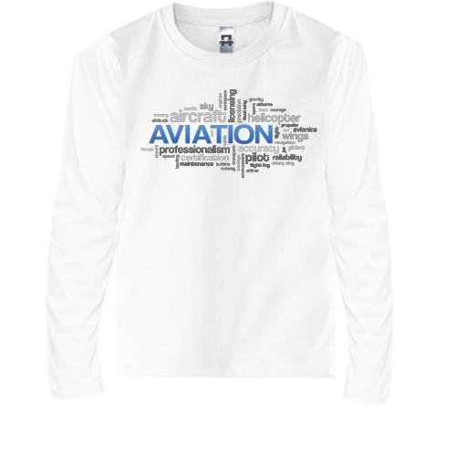 Детская футболка с длинным рукавом Aviation words