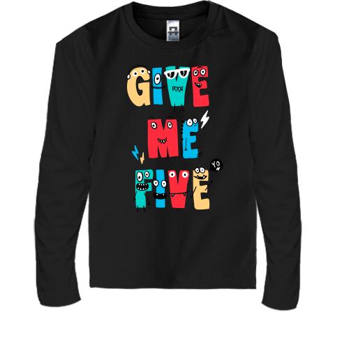 Детская футболка с длинным рукавом Give me five