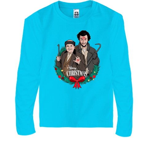 Детская футболка с длинным рукавом Merry Christmas (Грабители Один Дома)
