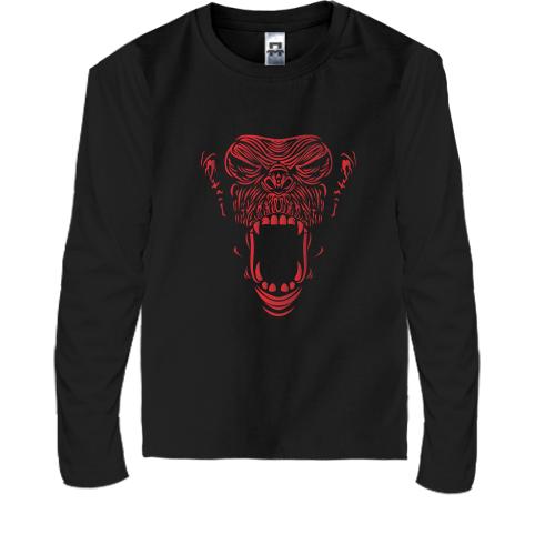 Дитячий лонгслів Monkey red lines art