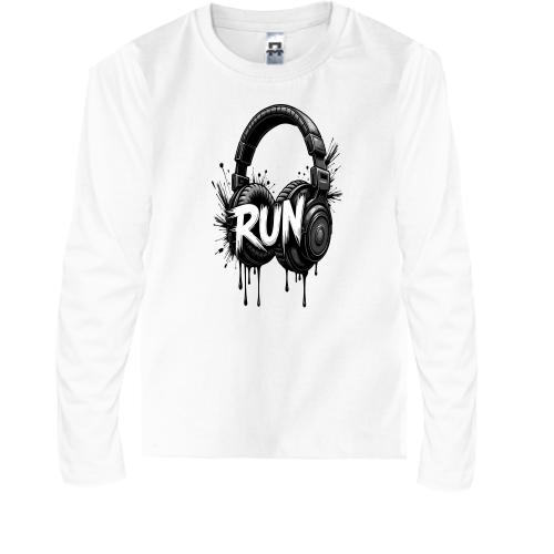 Детская футболка с длинным рукавом Наушники Run