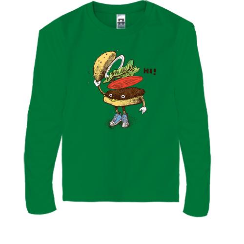 Детская футболка с длинным рукавом с гамбургером 
