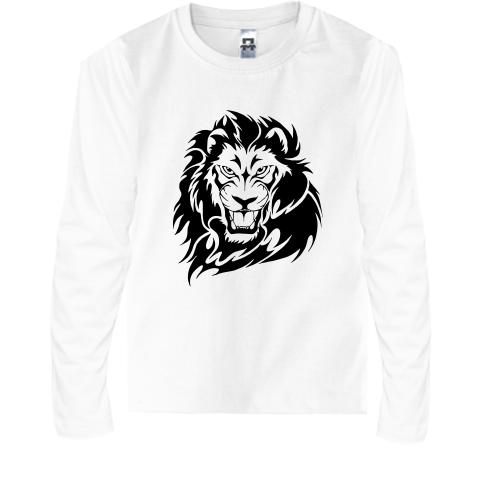Детская футболка с длинным рукавом с контурным львом