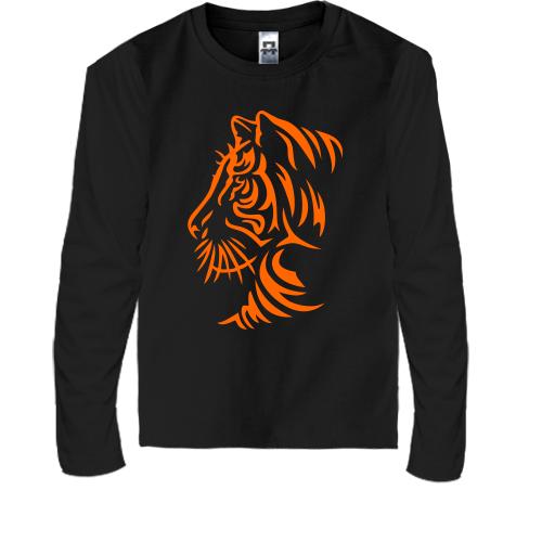 Детская футболка с длинным рукавом с силуэтом тигра