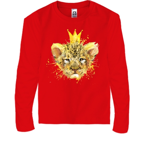 Детская футболка с длинным рукавом со львёнком 