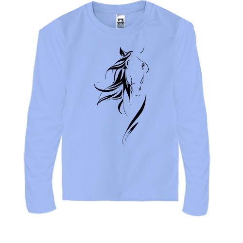 Детская футболка с длинным рукавом со стилизованной лошадью
