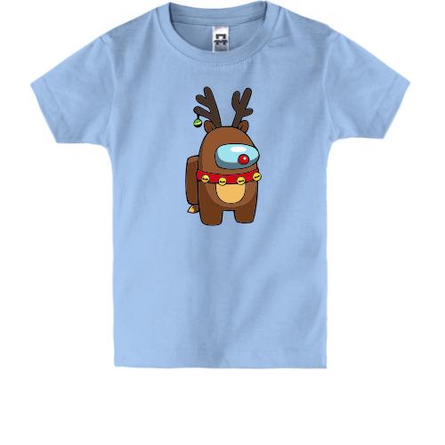 Дитяча футболка з космонавтом у костюмі оленя 