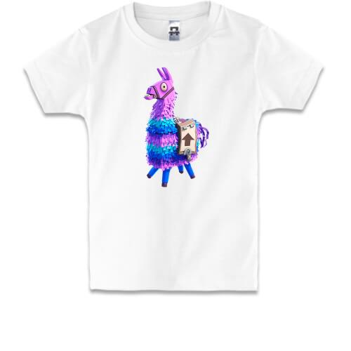 Детская футболка с ламой из Fortnite