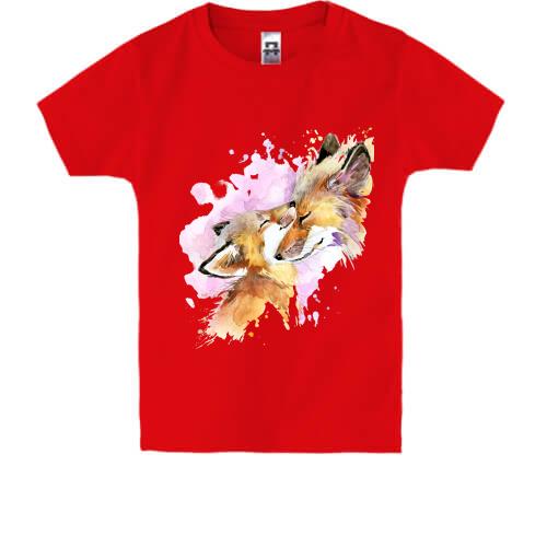 Детская футболка с лисичками 