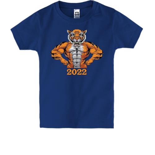 Детская футболка с накачанным тигром 2022