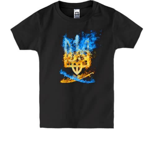 Дитяча футболка з вогненним тризубом