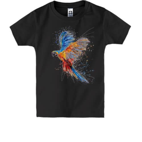 Дитяча футболка з пурхаючим папугою