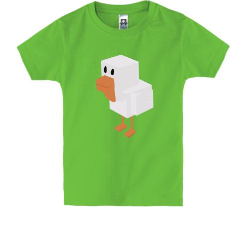 Детская футболка с птицей в стиле Minecraft