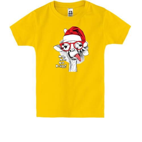 Дитяча футболка з різдвяним жирафом
