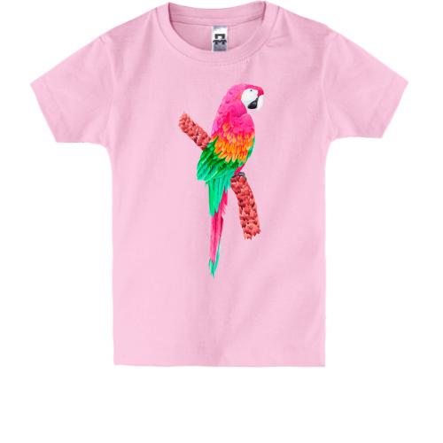 Дитяча футболка з рожевим папугою