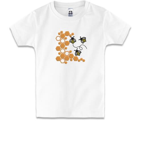 Дитяча футболка із сотами та бджолами