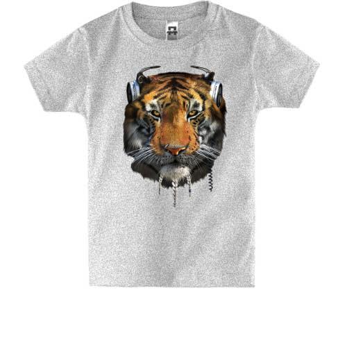 Дитяча футболка з тигром в навушниках