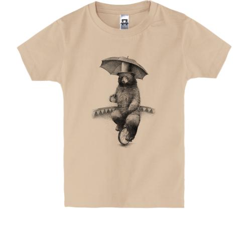 Дитяча футболка з цирковим ведмедиком на моноколесі