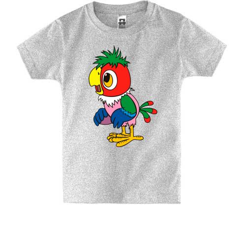 Дитяча футболка з здивованим папугою Кешей